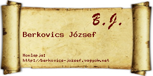 Berkovics József névjegykártya