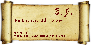 Berkovics József névjegykártya