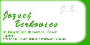 jozsef berkovics business card